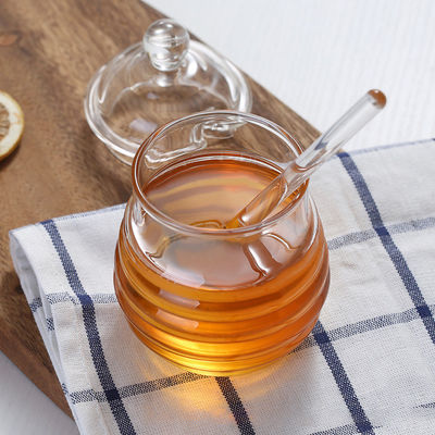 De Honingskruik van het Borosilicateglas met Dripper Hittebestendige Vriendschappelijke Eco leverancier